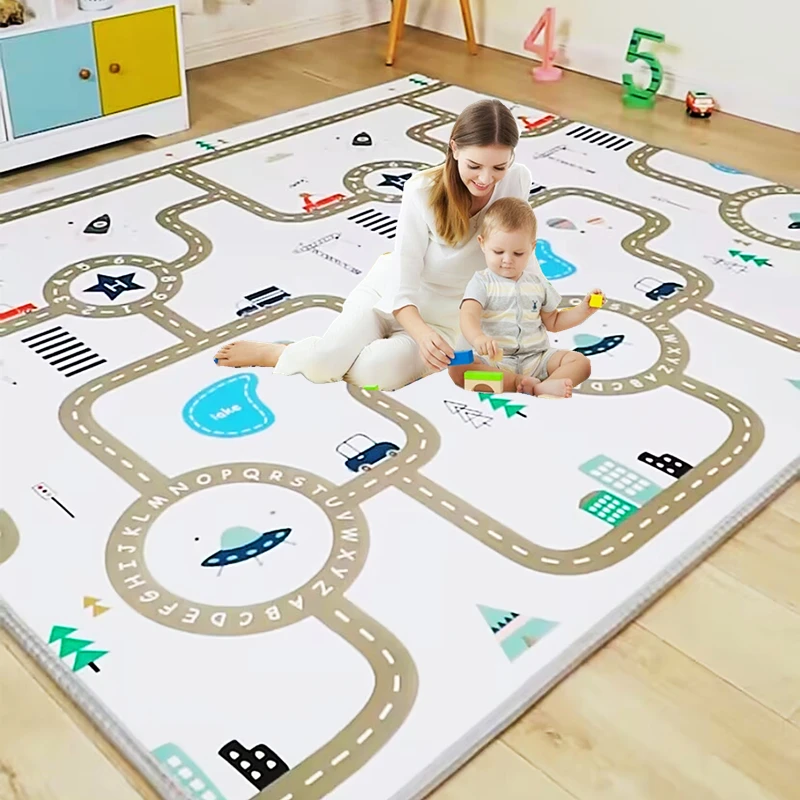 Kids Educational Game 2 - แผ่นรองคลานเด็ก ลายการ์ตูน มีหลายขนาดให้เลือก คุณภาพสูง แผ่นรองปูพื้นสำหรับเด็กเล็ก แผ่นรองเล่นเกมสำหรับเด็ก