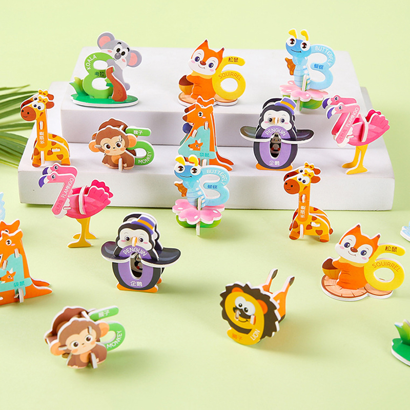 Number Puzzle Foam - 20 ชิ้นการ์ตูนสัตว์โฟมปริศนา 3D ของเล่นเพื่อการศึกษาเด็กวันเกิด Party โปรดปรานเกสต์ของขวัญห้องเรียนรางวัล
