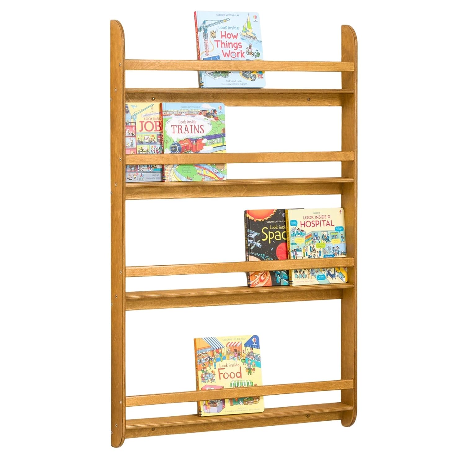 Montessori Shelf Toy - ชั้นวางหนังสือติดผนังแบบมอนเตสซอรี่ สำหรับจัดเก็บของเล่นเด็กเล็ก ห้องเด็กเล่น ห้องเรียน ห้องเด็ก ชั้นวางพื้นไม้โอ๊ค