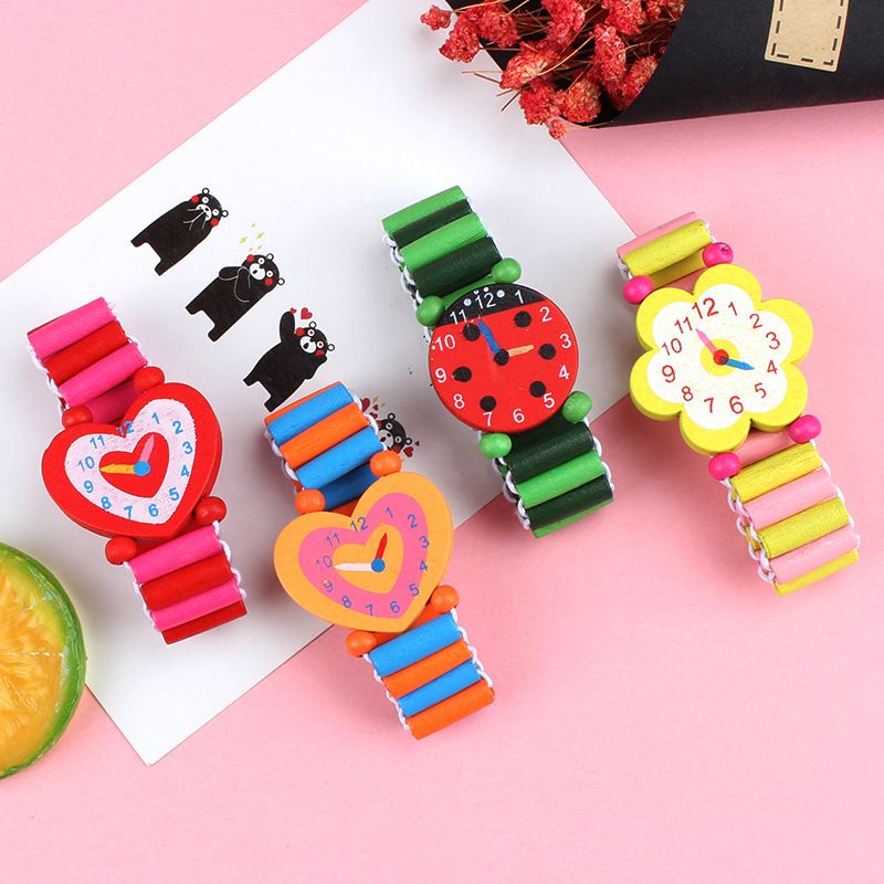 Kids Educational Watch - 3ชิ้น/ล็อตไม้นาฬิกาข้อมือ Nice การ์ตูนหัตถกรรมสร้อยข้อมือนาฬิกาหัตถกรรมของเล่นเด็กการเรียนรู้การศึกษา Party Favors