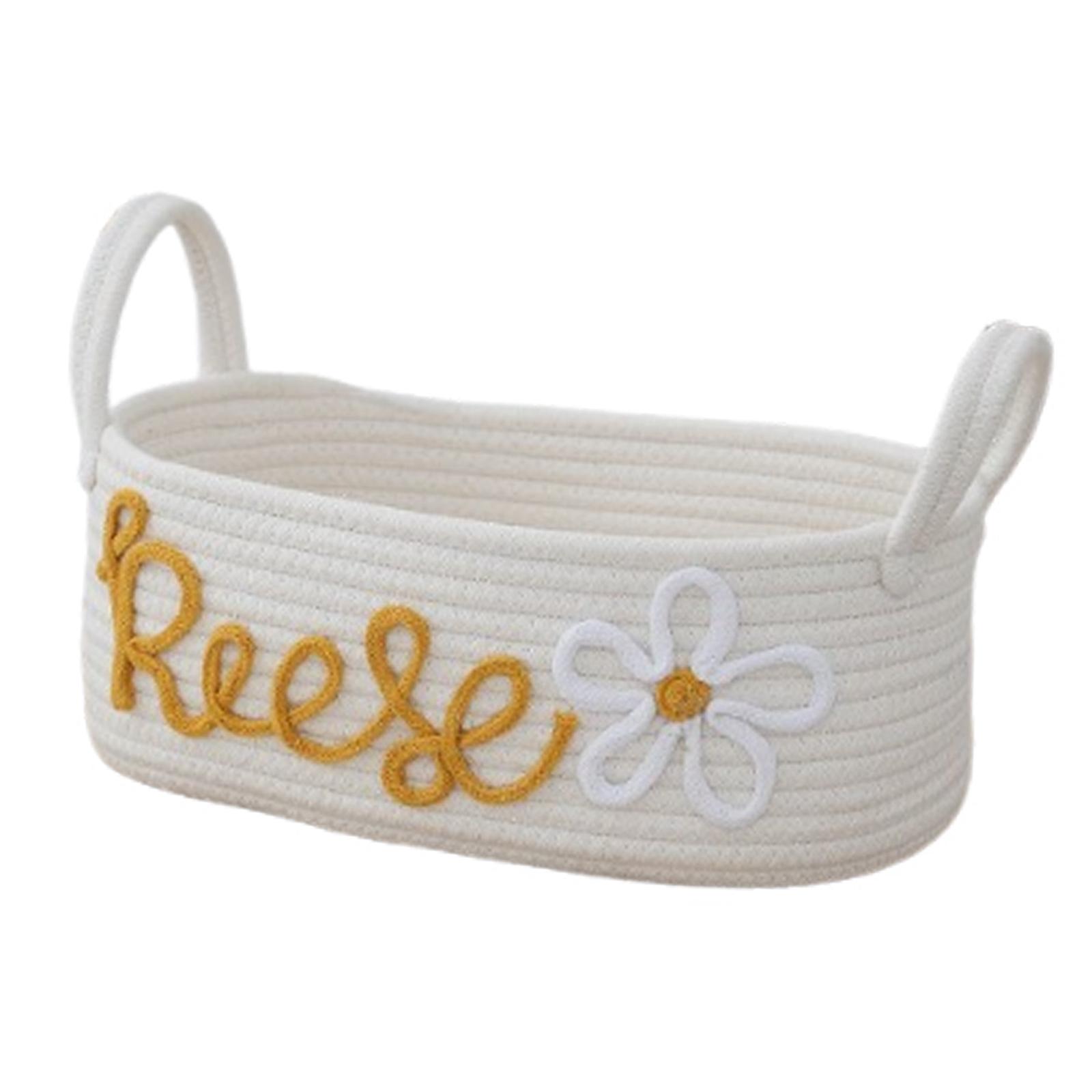 Montessori Shelf Toy - ตะกร้าเชือกฝ้ายอเนกประสงค์ ตะกร้าตกแต่งใต้ชั้นวาง สำหรับเครื่องสำอาง ของเล่นมอนเตสซอรี่ ทางเข้าบ้าน ข้างเตียง