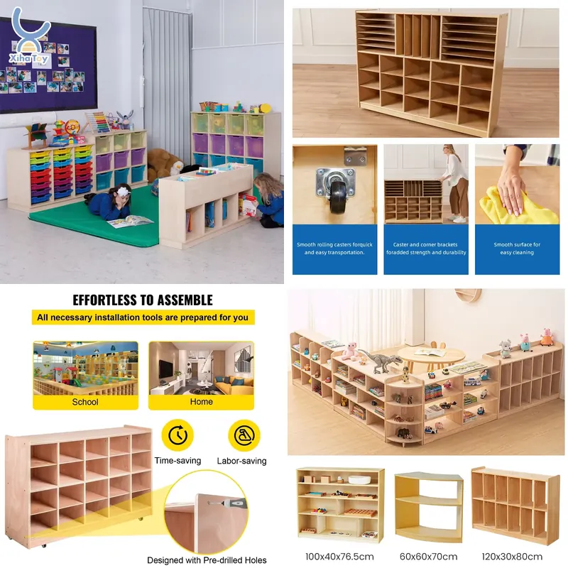 Montessori Shelf Toy - ชั้นวางของเล่นไม้มอนเตสซอรี่ ปี 2026 ตู้เก็บของสำหรับโรงเรียนอนุบาล ห้องเรียน ศูนย์รับเลี้ยงเด็ก