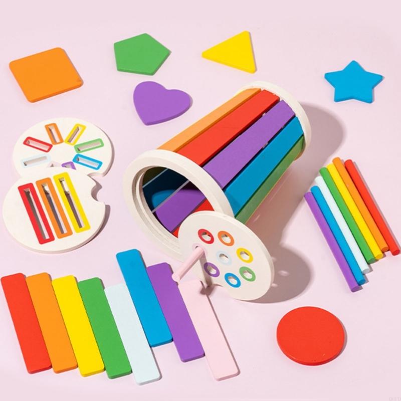 Kids Educational Game 2 - ของเล่นคัดแยกรูปร่างไม้เพื่อการศึกษาสำหรับเด็กอายุ 2 3 4 ปีพร้อมถุงเก็บเกมการเรียนรู้
