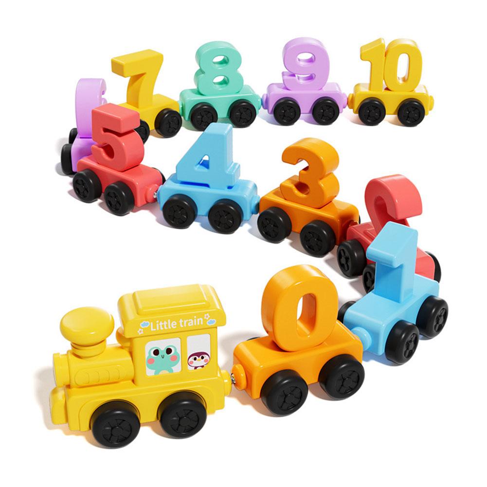 Kids Educational Game - ชุดรถไฟของเล่นไม้เสริมพัฒนาการแบบมอนเตสซอรี่ ของเล่นรถไฟแม่เหล็กตัวเลข ชุดเรียนรู้พัฒนาการทางปัญญาสำหรับเด็กเล็ก