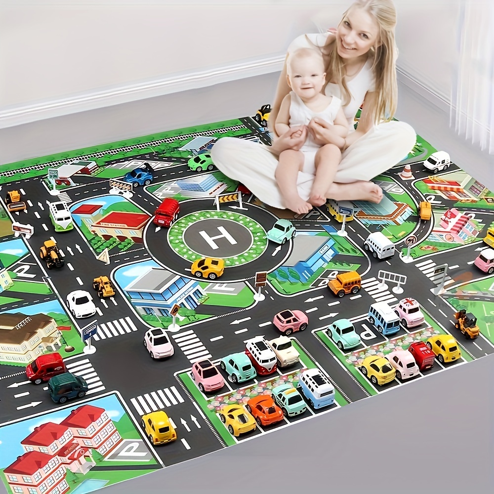 Kids Educational Game - 1 pc, City Traffic Play Mat,