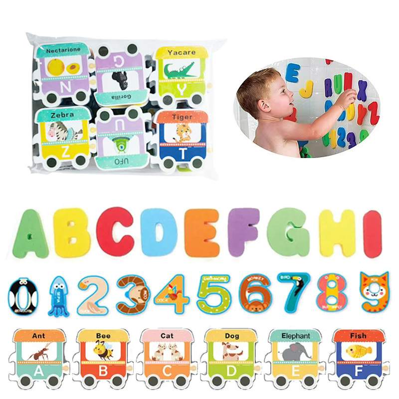 Number Puzzle Foam - ของเล่นอาบน้ำเด็ก ของเล่นโฟมรูปตัวอักษรและตัวเลข เสริมพัฒนาการเรียนรู้ ของเล่นเสริมทักษะการเรียนรู้สำหรับเด็กเล็ก เกมอาบน้ำในห้องน้ำ ของขวัญสำหรับเด็ก