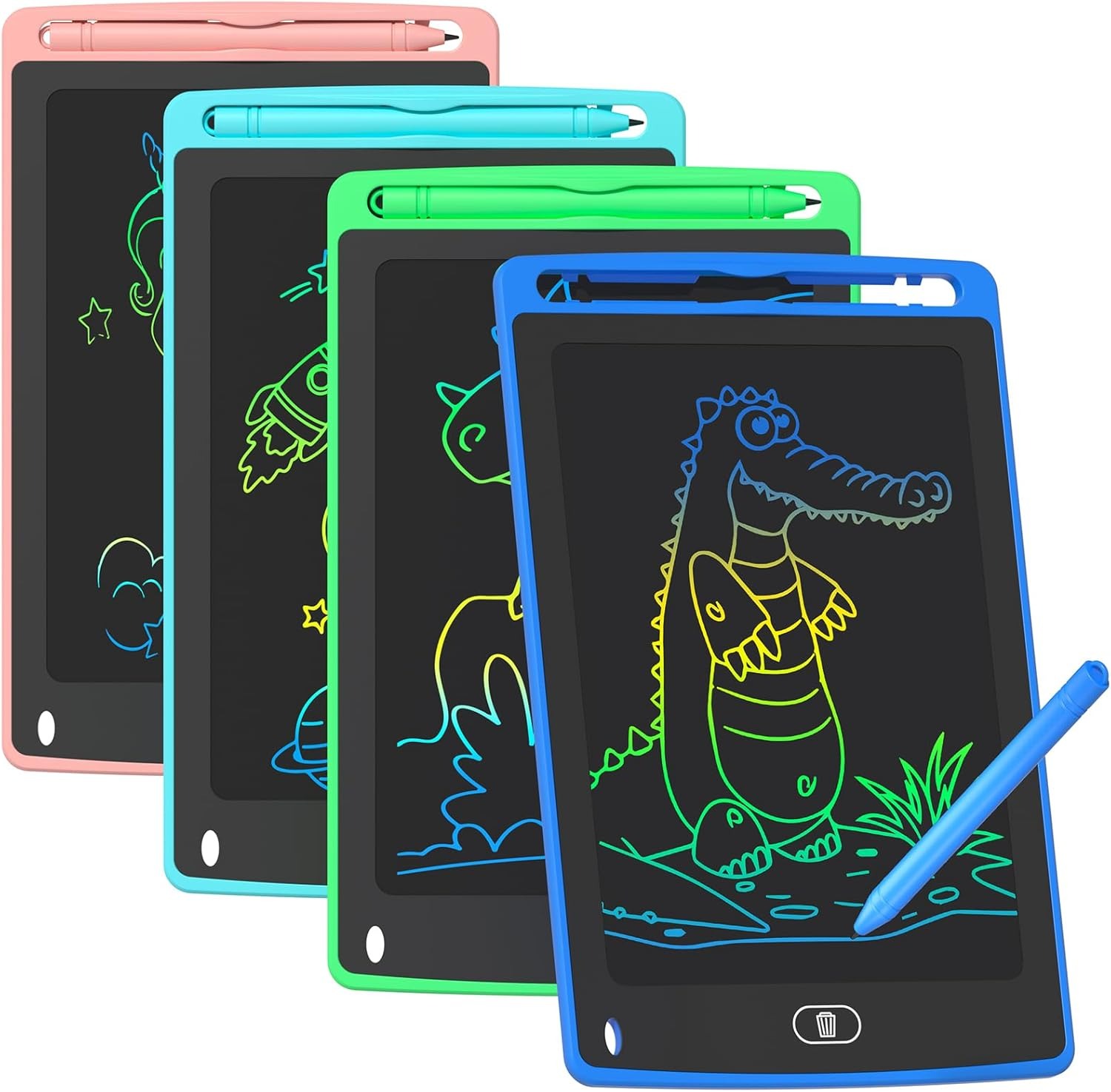 Kids Educational Game - แพ็คแท็บเล็ตเขียน LCD สำหรับเด็ก, แท็บเล็ตวาดภาพกระดานวาดเขียนสีสันสดใสขนาด 8.5 นิ้ว,