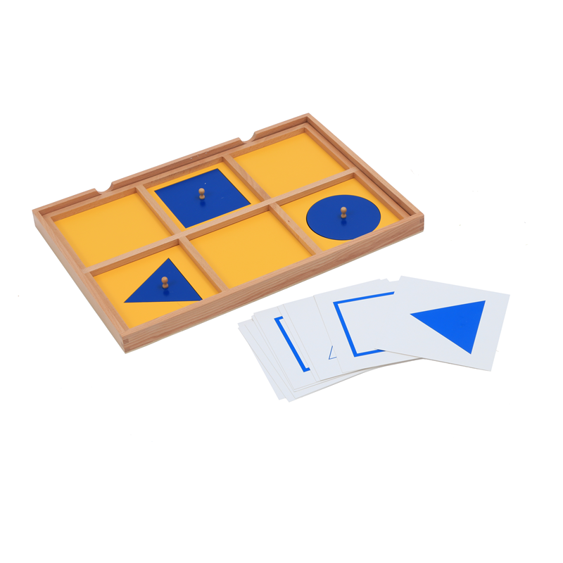 Montessori Shelf Toy - Montessori Sensory ของเล่นเรขาคณิตสาธิตถาด W/การ์ดควบคุมเครื่องมือการเรียนรู้เกมจับคู่สําหรับเด็กการศึกษา