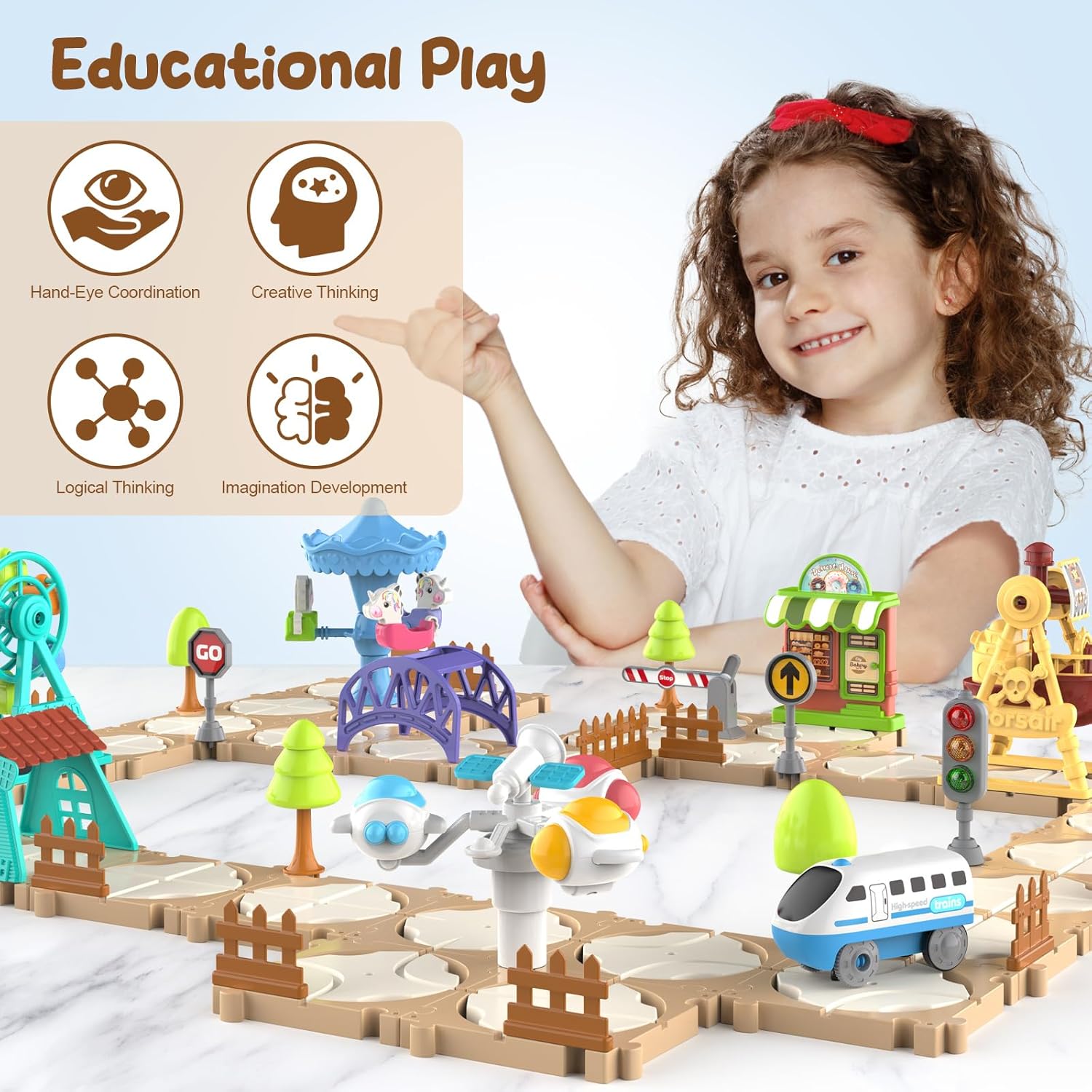 ชุดรถรางปริศนา DIY ประกอบเอง ฉ - Kids Educational Game บทวิจารณ์และราคา