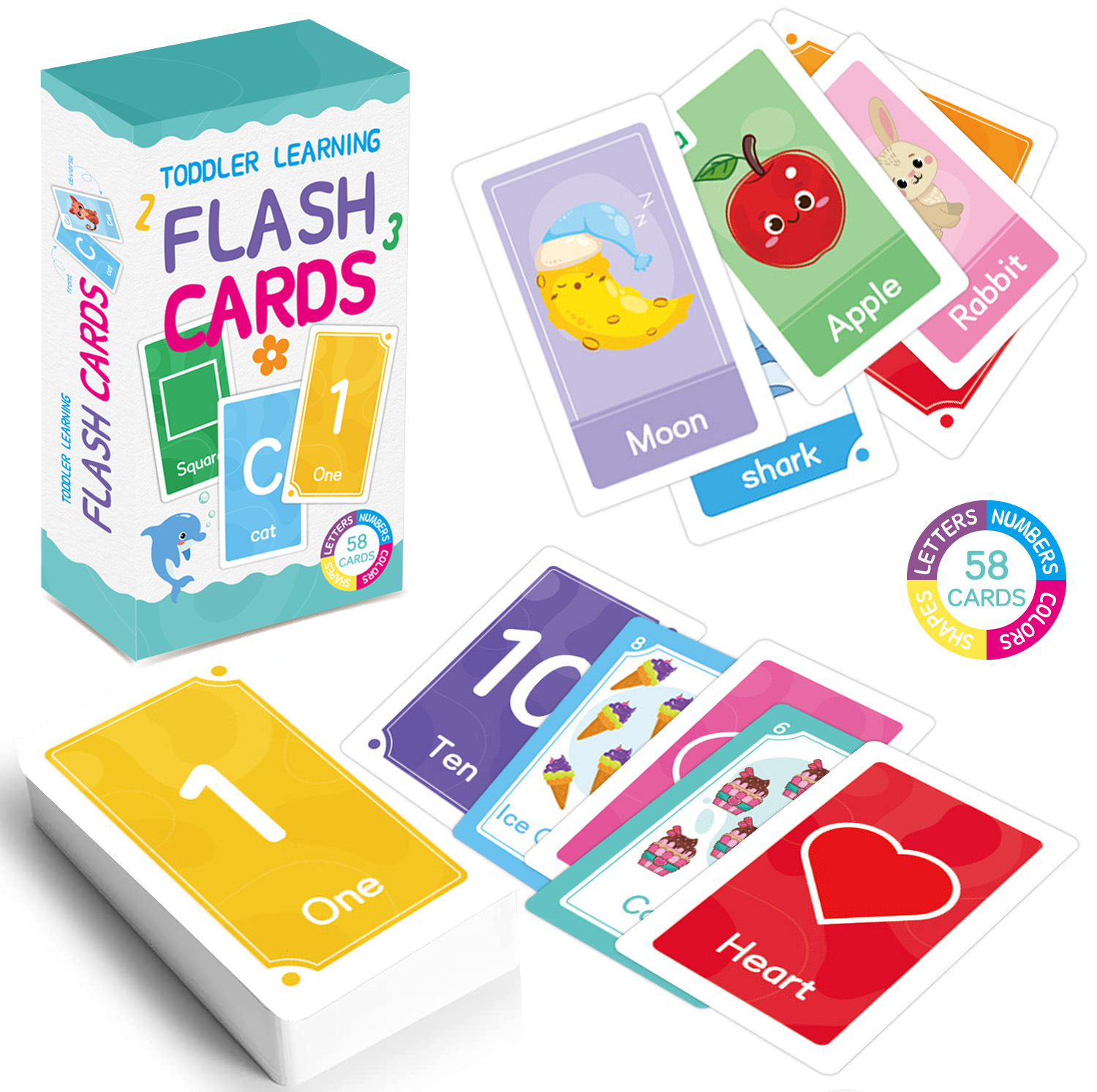 58 ชิ้น ABC ตัวอักษร Flashcard - Kids Educational Game บทวิจารณ์และราคา