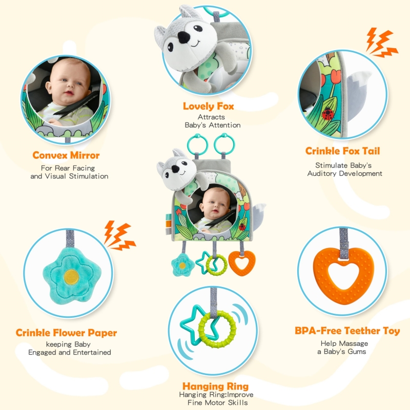 กระจกรถที่นั่งเด็กทารกรถเบาะหล - Kids Education Shows บทวิจารณ์และราคา