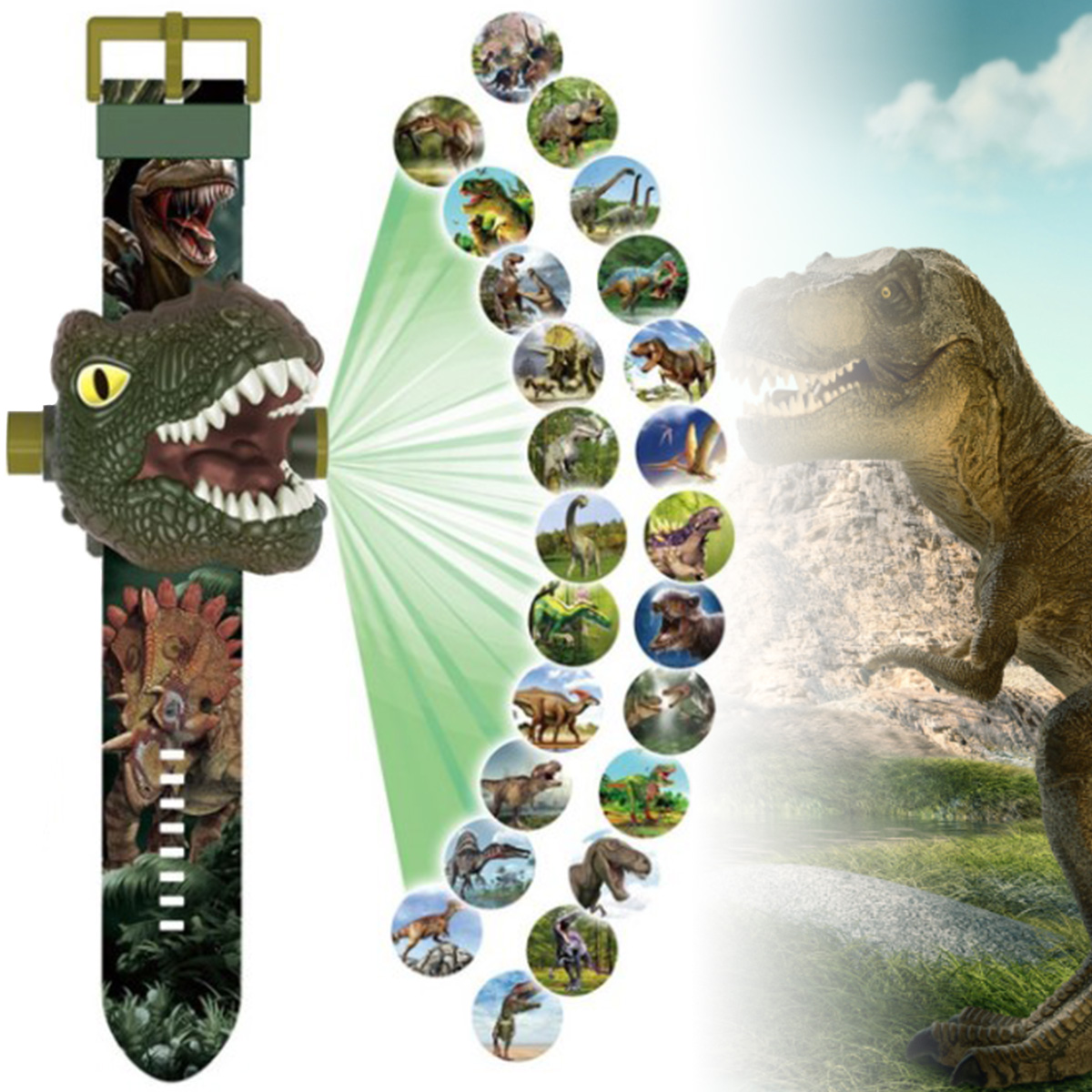 เด็กไดโนเสาร์โปรเจคเตอร์นาฬิกา - Kids Educational Watch บทวิจารณ์และราคา