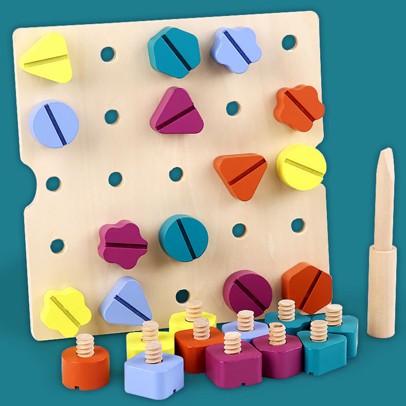เด็กไม้สกรู Nut Disassembly รู - Montessori Shelf Toy บทวิจารณ์และราคา