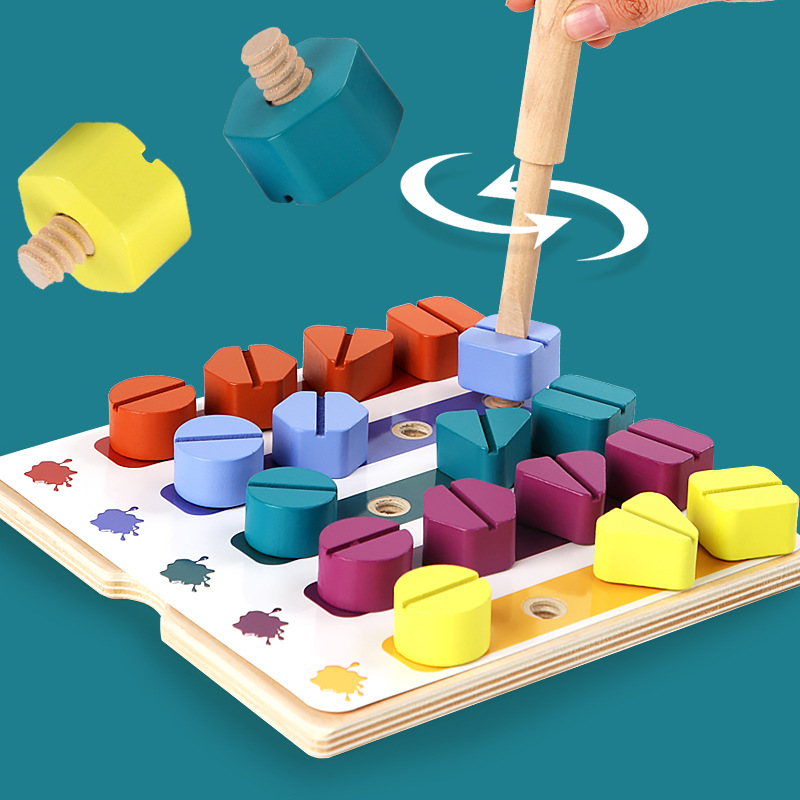เด็กไม้สกรู Nut Disassembly รู - Montessori Shelf Toy บทวิจารณ์และราคา