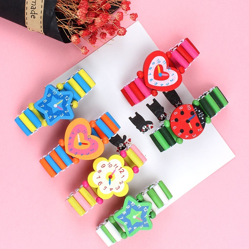 3ชิ้น/ล็อตไม้นาฬิกาข้อมือ Nice - Kids Educational Watch บทวิจารณ์และราคา
