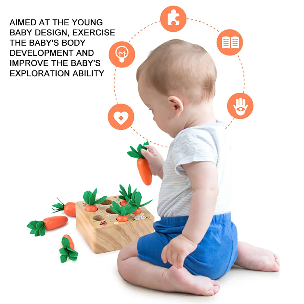 เด็กปริศนาดึงแครอทเกมของเล่นเด - Montessori Shelf Toy บทวิจารณ์และราคา