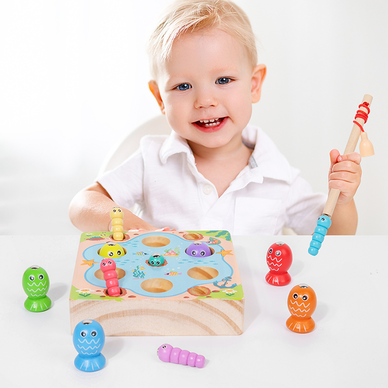 ของเล่นเกมตกปลาไม้สำหรับเด็ก ข - Montessori Shelf Toy บทวิจารณ์และราคา