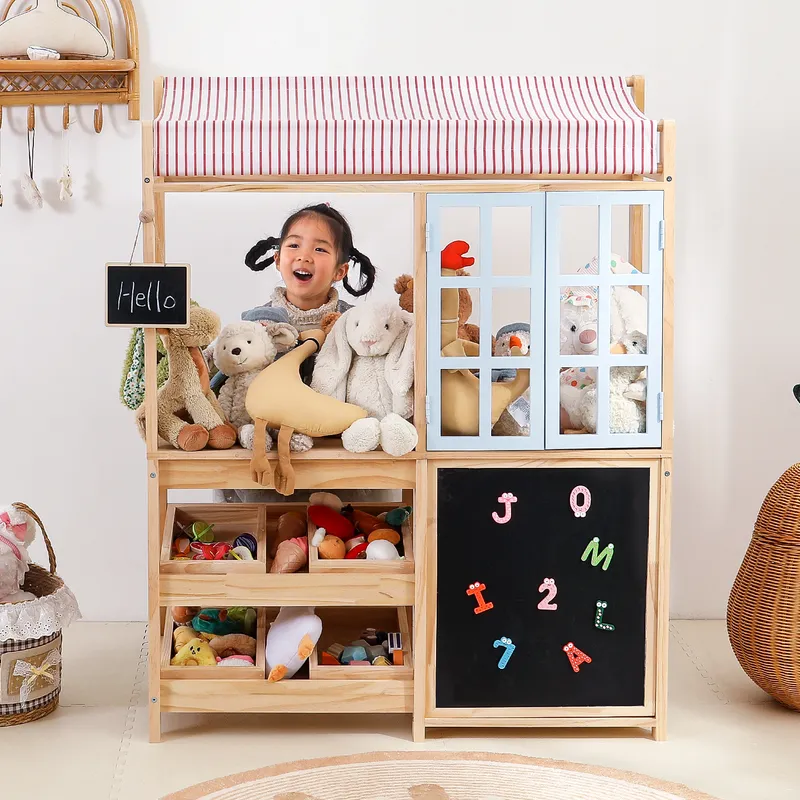 ชั้นวางของเล่นเด็กไม้เนื้อแข็ง - Montessori Shelf Toy บทวิจารณ์และราคา