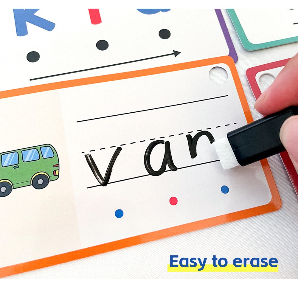 Dry Erase ลายมือแฟลชการ์ด 60pc - Phonics Card Game บทวิจารณ์และราคา