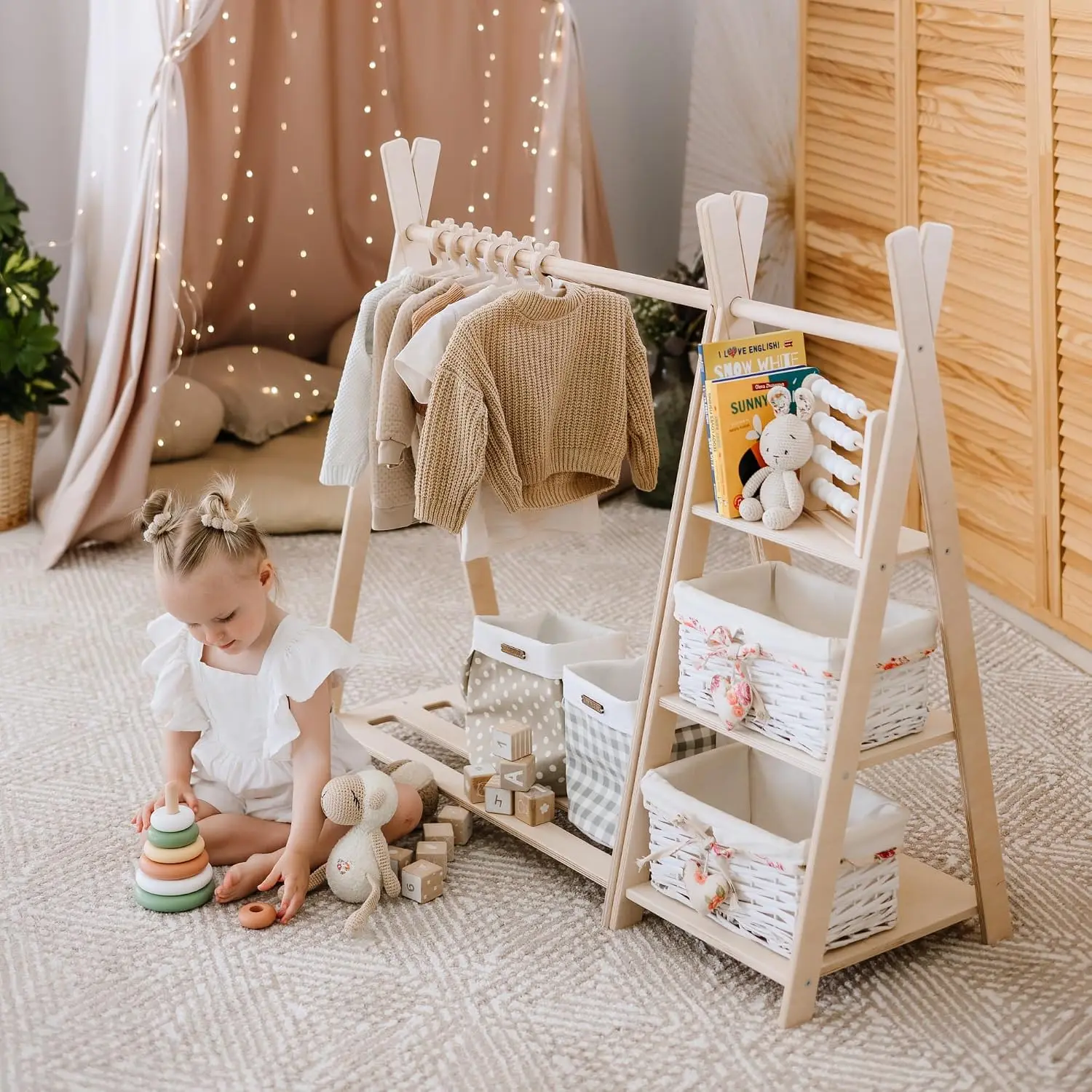 ที่เก็บของเล่น + ตู้เสื้อผ้ามอ - Montessori Shelf Toy บทวิจารณ์และราคา